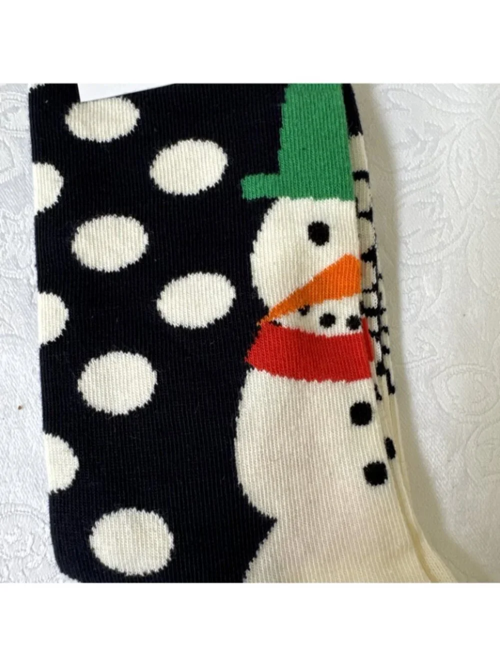 Happy Socks Medium 8-12 Crew Socks Christmas Snowman Holiday Novelty 41-46 NEW